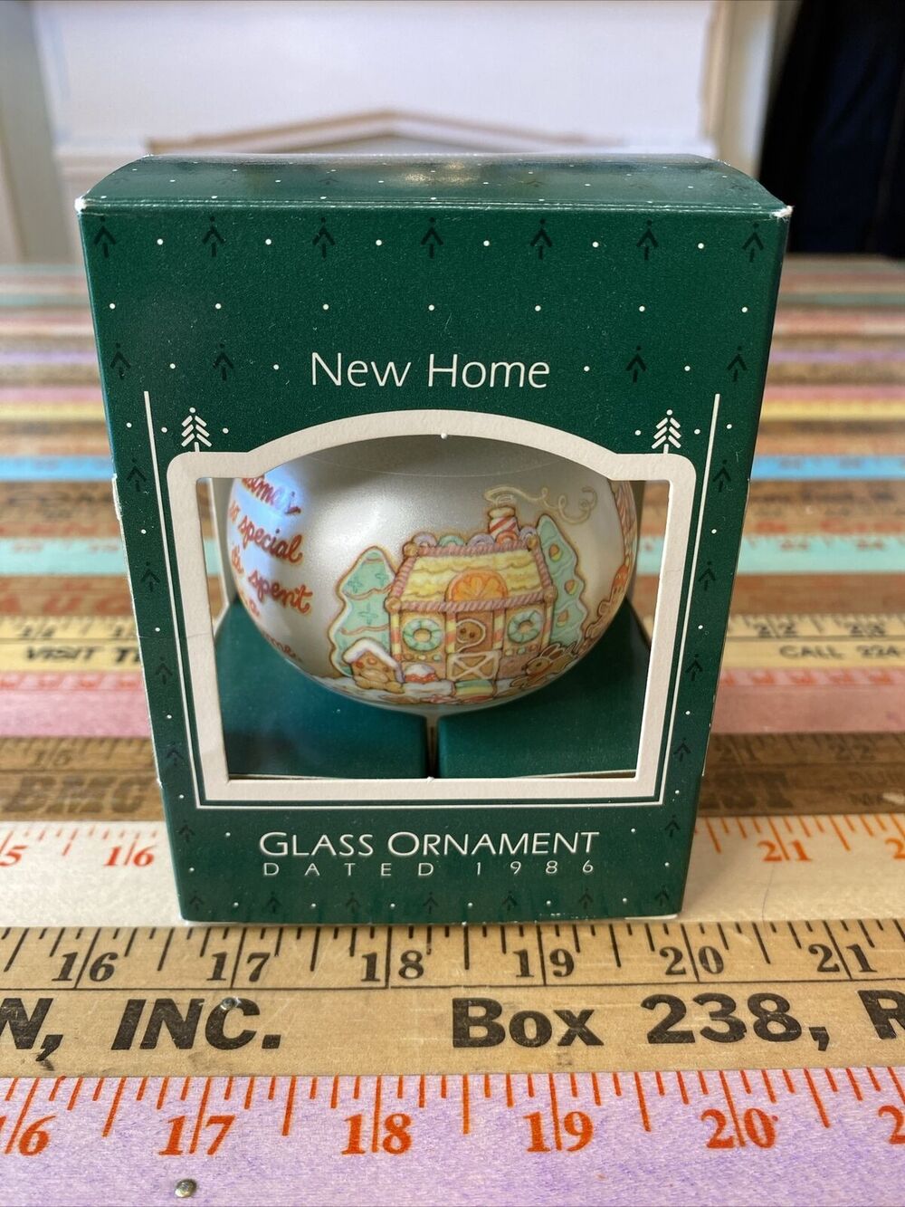 Vintage Hallmark Christmas Keep Ornament 1986 NEW Home Glass Teardrop OG Box